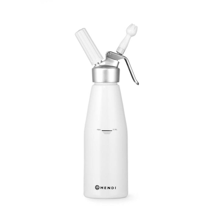 HENDI Sahnespender Kitchen Line 0,95 L – Aluminium, Weiß