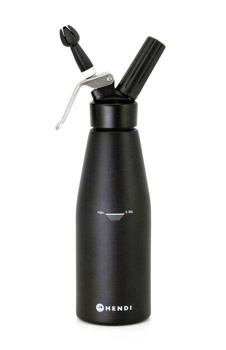 Sahnespender, schwarz, HENDI, Kitchen Line, 0,95L, Schwarz, ⌀95x(H)320mm