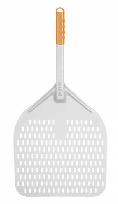 Pizzaschaufel mit kurzem Griff, quadratisch, perforiert, HENDI, 350x710mm