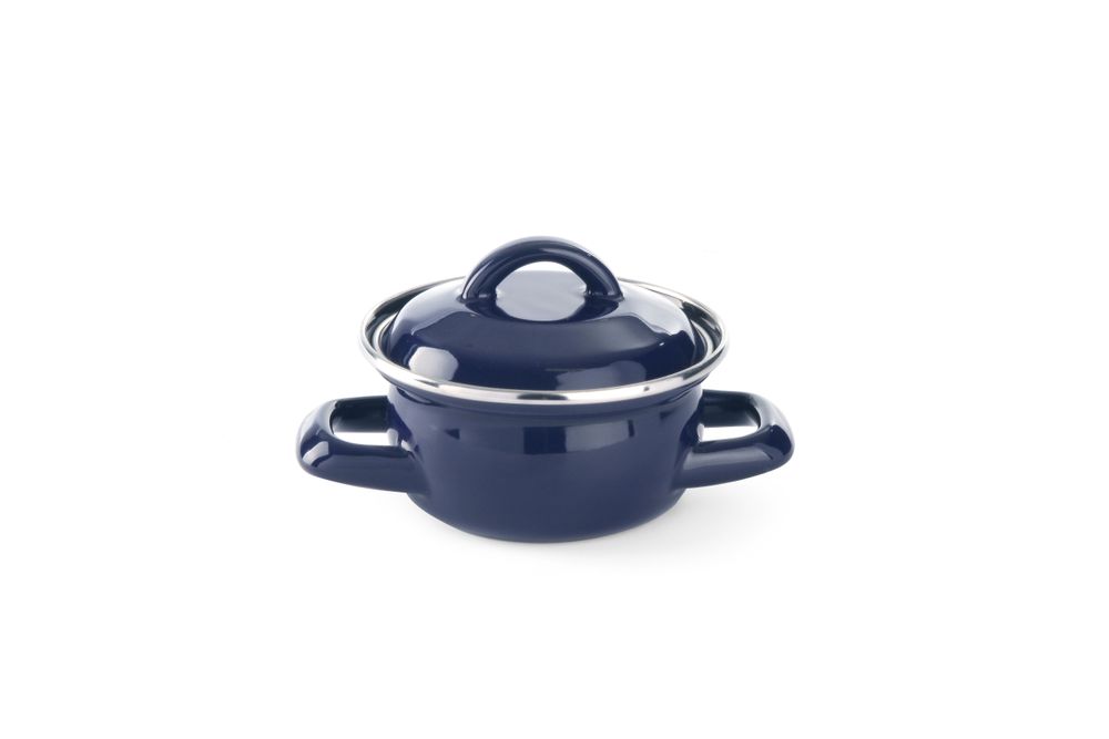 Suppen-/Saucentöpfchen - mit Deckel, HENDI, 0,3L, Blau, ⌀115x(H)90mm