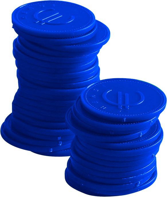 Pfandmünzen - 100 Stk., BarUp, Blau, 100 Stk., ⌀25mm