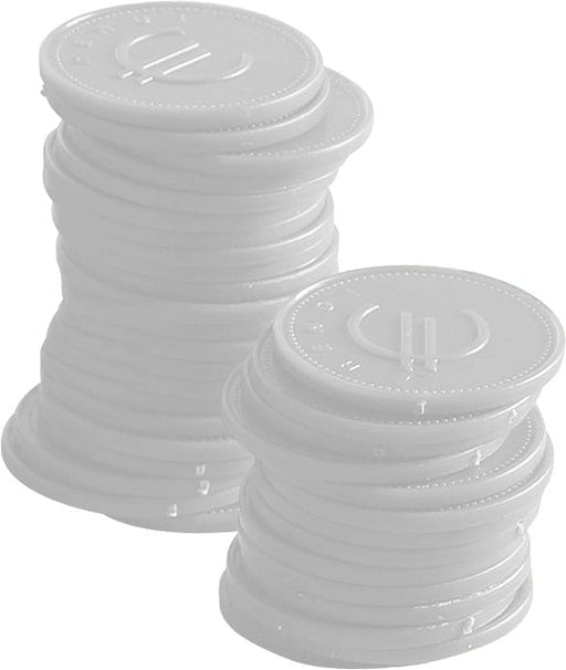 Pfandmünzen - 100 Stk., BarUp, Weiß, 100 Stk., ⌀25mm