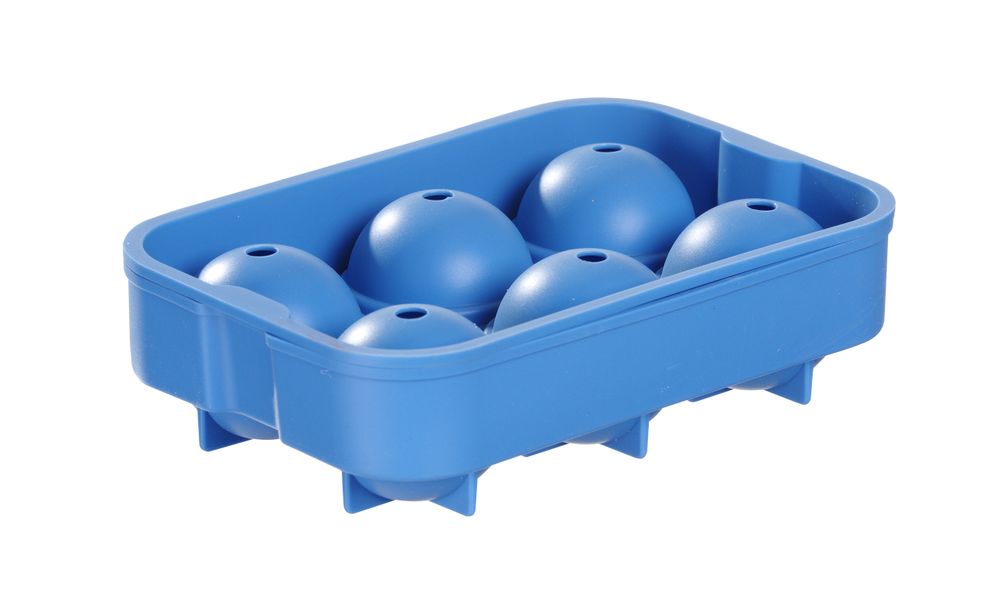 Eiswürfelform, kugelförmig, BarUp, Blau, 180x125x(H)50mm