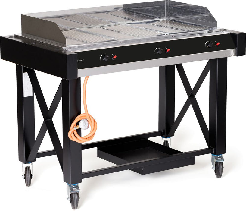Gasgrill Atlanta, HENDI, Schwarz, 13kW, 1285x770x(H)917mm