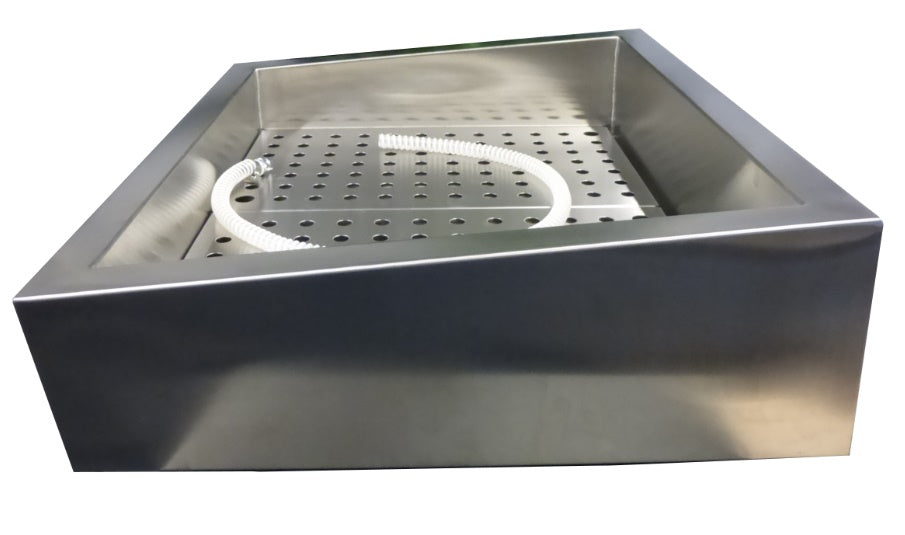 CombiSteel Gemahlenes Eis Behälter Schief 2/1 GN AISI 304 Wasserhahn An Der Bedienung Seite