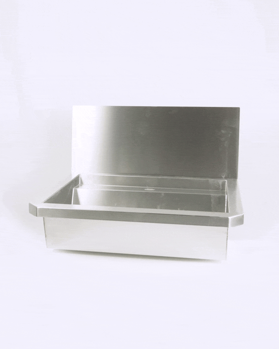 CombiSteel Edelstahl Waschbecken 1 Ablasshahn 600Mm Ablaufstopfen Und Schutzwand Inklusive, Exklusiv Hahn