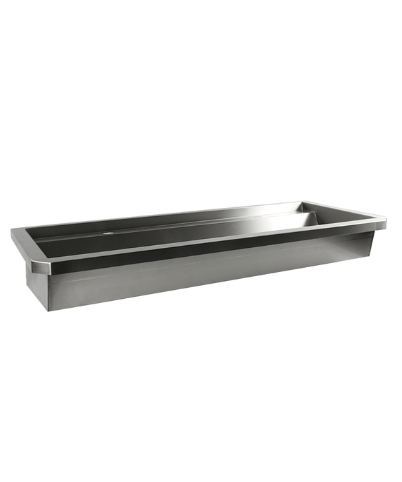 CombiSteel Edelstahl Waschbecken 2 Ablasshahne 1200Mm Ablaufstopfen Und Schutzwand Inklusive, Exklusiv Hahne