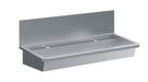 CombiSteel Edelstahl Waschbecken 2 Ablasshahne 1200Mm Ablaufstopfen Und Schutzwand Inklusive, Exklusiv Hahne