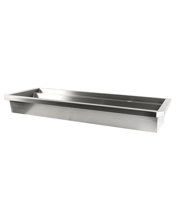 CombiSteel Edelstahl Waschbecken 2 Ablasshahne 1200Mm Ablaufstopfen Und Schutzwand Inklusive, Exklusiv Hahne
