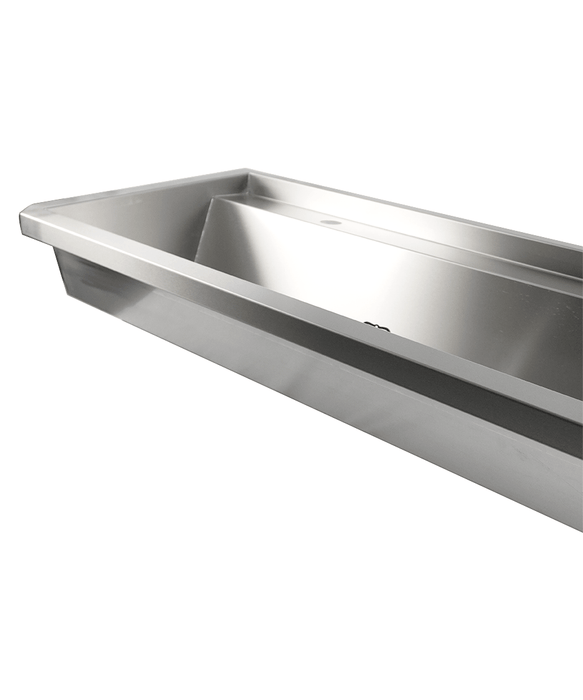 CombiSteel Edelstahl Waschbecken 2 Ablasshahne 1200Mm Ablaufstopfen Und Schutzwand Inklusive, Exklusiv Hahne