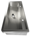 CombiSteel Edelstahl Waschbecken 2 Ablasshahne 1200Mm Ablaufstopfen Und Schutzwand Inklusive, Exklusiv Hahne