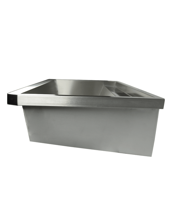 CombiSteel Edelstahl Waschbecken 2 Ablasshahne 1200Mm Ablaufstopfen Und Schutzwand Inklusive, Exklusiv Hahne