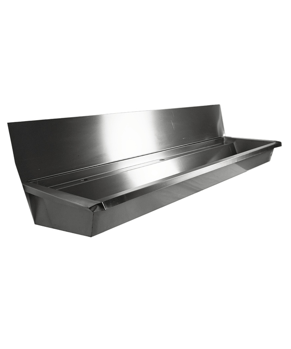 CombiSteel Edelstahl Waschbecken 3 Ablasshahne 1800Mm Ablaufstopfen Und Schutzwand Inklusive, Exklusiv Hahne