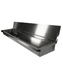CombiSteel Edelstahl Waschbecken 3 Ablasshahne 1800Mm Ablaufstopfen Und Schutzwand Inklusive, Exklusiv Hahne