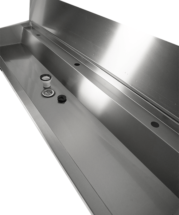 CombiSteel Edelstahl Waschbecken 3 Ablasshahne 1800Mm Ablaufstopfen Und Schutzwand Inklusive, Exklusiv Hahne