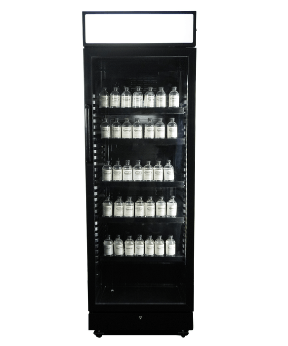 CombiSteel Kühlschrank 1 Glastür Schwarz Mit Canopy Sve-450 Blc