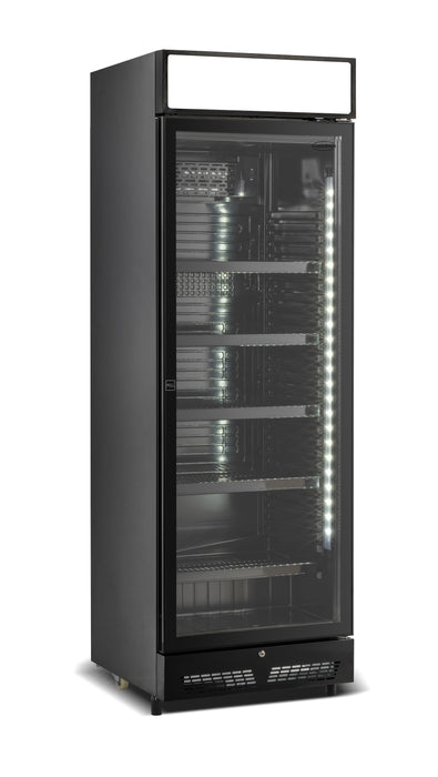 CombiSteel Kühlschrank 1 Glastür Schwarz Mit Canopy Sve-450 Blc