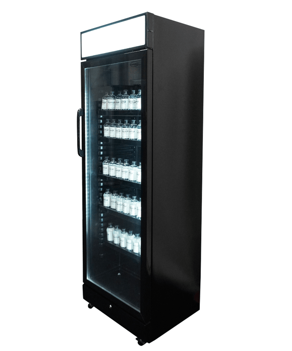 CombiSteel Kühlschrank 1 Glastür Schwarz Mit Canopy Sve-450 Blc