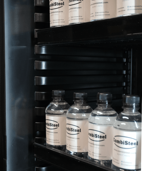 CombiSteel Kühlschrank 1 Glastür Schwarz Mit Canopy Sve-450 Blc