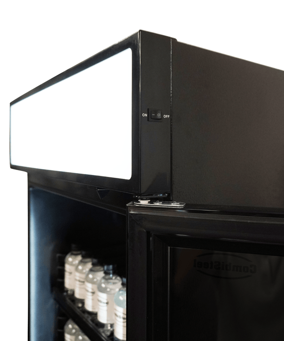CombiSteel Kühlschrank 1 Glastür Schwarz Mit Canopy Sve-450 Blc