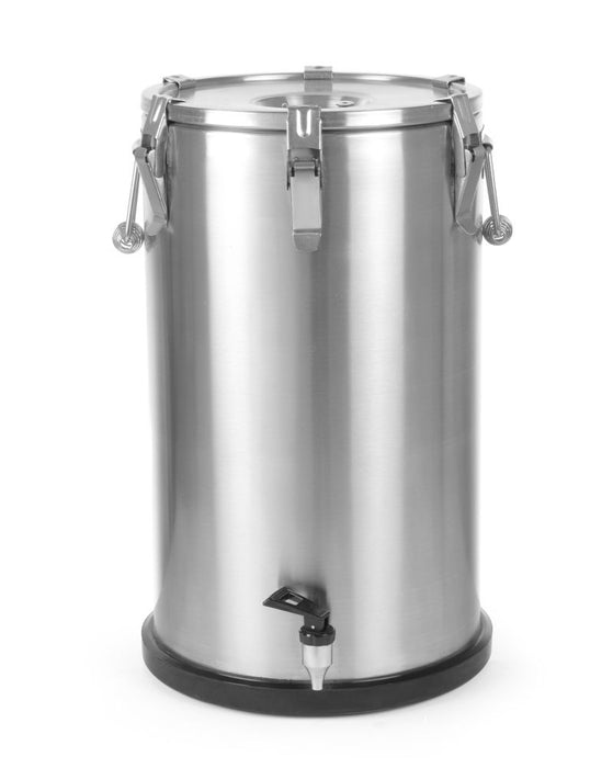 Isolierter tragbarer Behälter - mit Ablasshahn, HENDI, Profi Line, 35L, Silber, ⌀330x(H)570mm