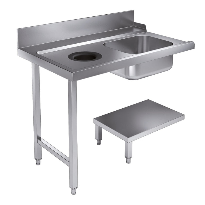 CombiSteel Zulauftisch Grundboden Mit Abfallloch 1200 Links Für 7280.0045-0046