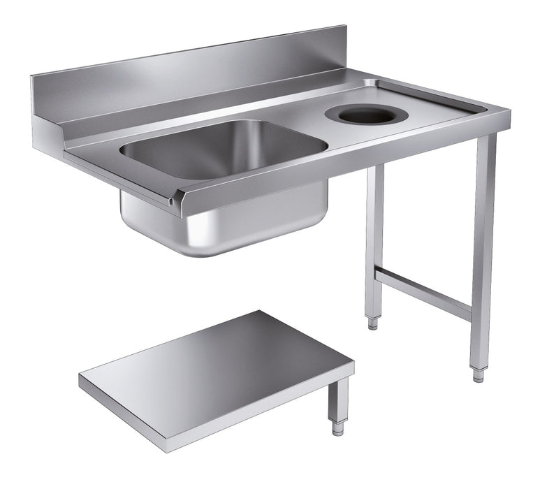 CombiSteel Zulauftisch Grundboden Mit Abfallloch 1200 Rechts Für 7280.0045-0046