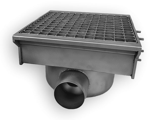 CombiSteel Edelstahlabfluss 300 × 265 Mit 2 Ausgängen Für Schlitzrinne
