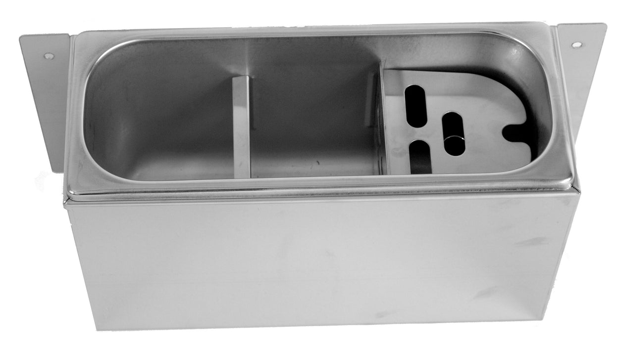 CombiSteel Spülbecke Für Eislöffel 330 × 120 × 150 Mit Wasserablaufloch, Wasseranschluss Und Überlaufrohr