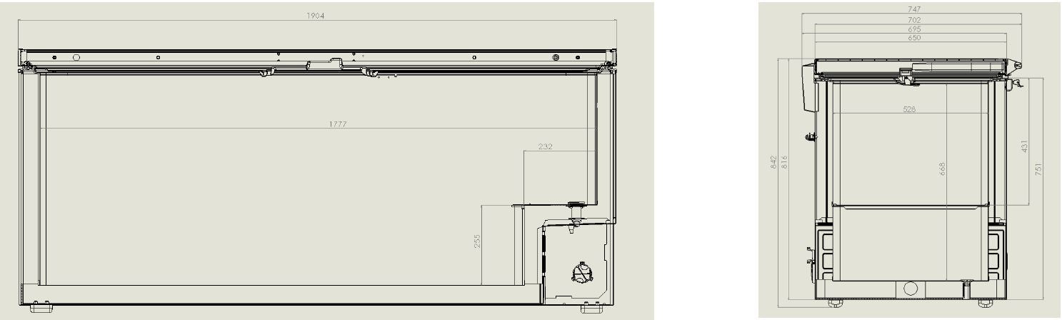 CombiSteel Tiefkühltruhe Edelstahl Deckel 635 L