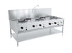 CombiSteel Gas Woktisch 3 × 17Kw + 2 × 9Kw