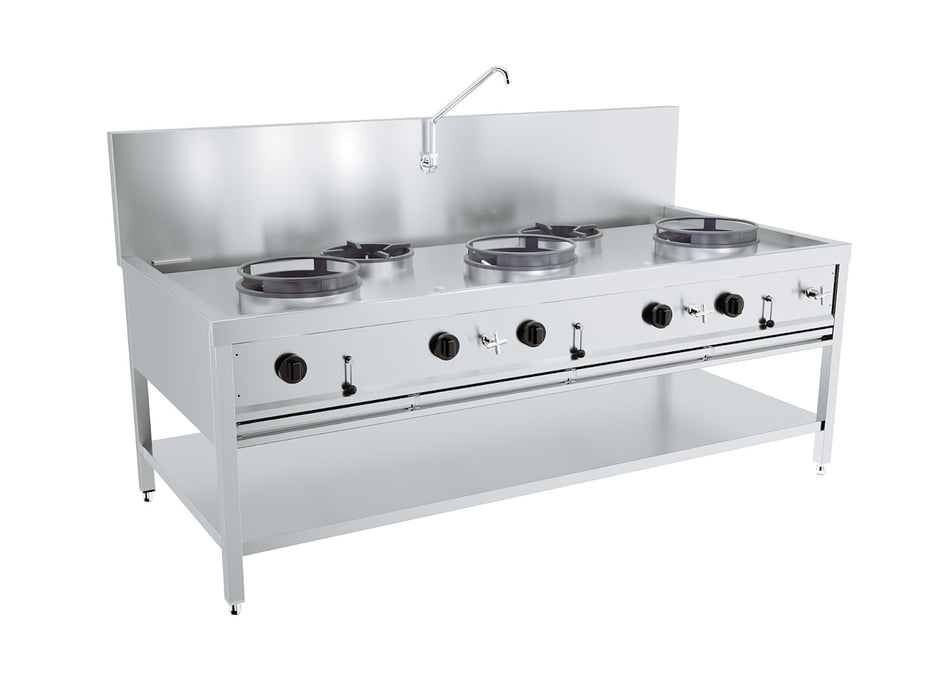 CombiSteel Gas Woktisch 3 × 17Kw + 2 × 9Kw