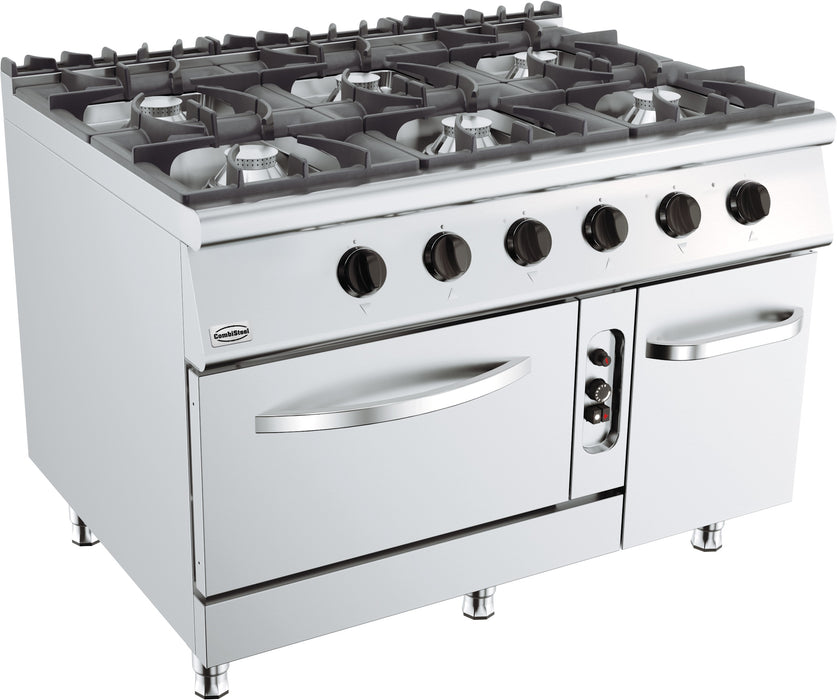 CombiSteel BASE 900 Gasherd 6 Brenner Mit Gasbackofen