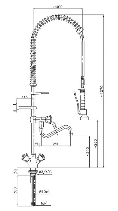 CombiSteel Vorspüldusche Mit 1-Loch | 7212.0030