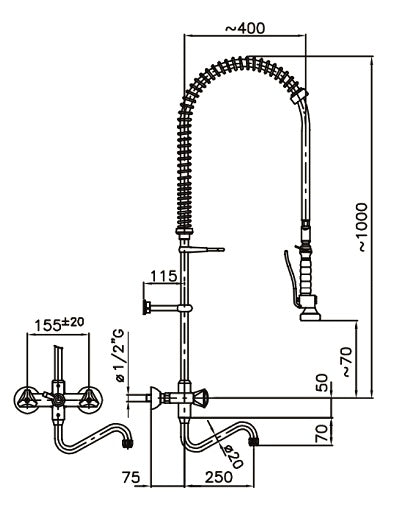 CombiSteel Wandspüldusche