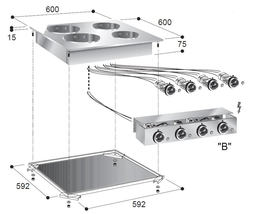 CombiSteel Elektroherd 4 Pl.