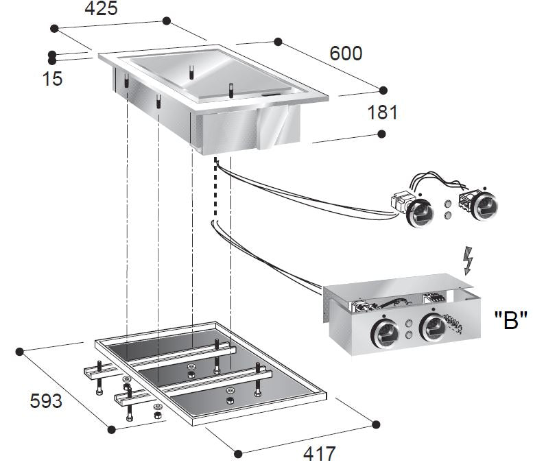 CombiSteel El. Grillplatte Glatt 400V | 7266.0045