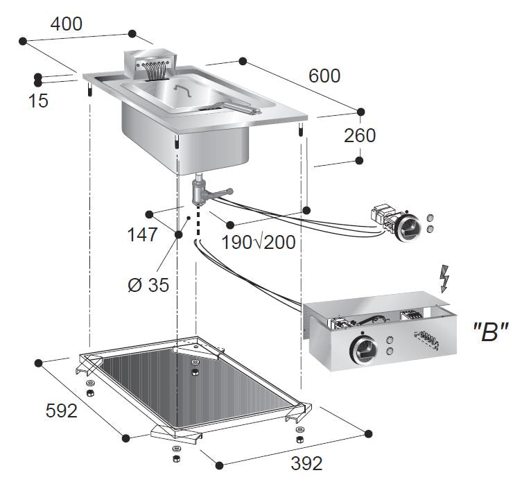 CombiSteel Elektrofriteusen 1 × 10 L | 7266.0065