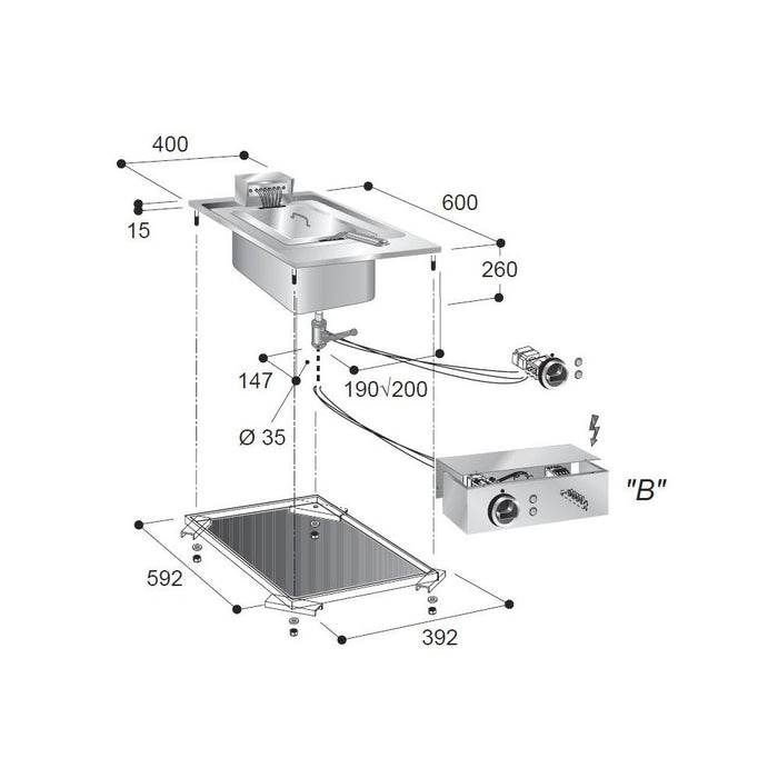 CombiSteel Elektrofriteusen 1 × 10 L | 7266.0070