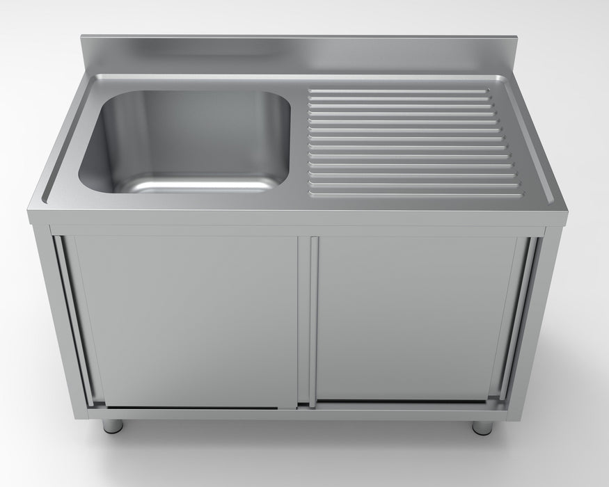 CombiSteel 700 Spültisch Schiebetüren 1 Links 1200