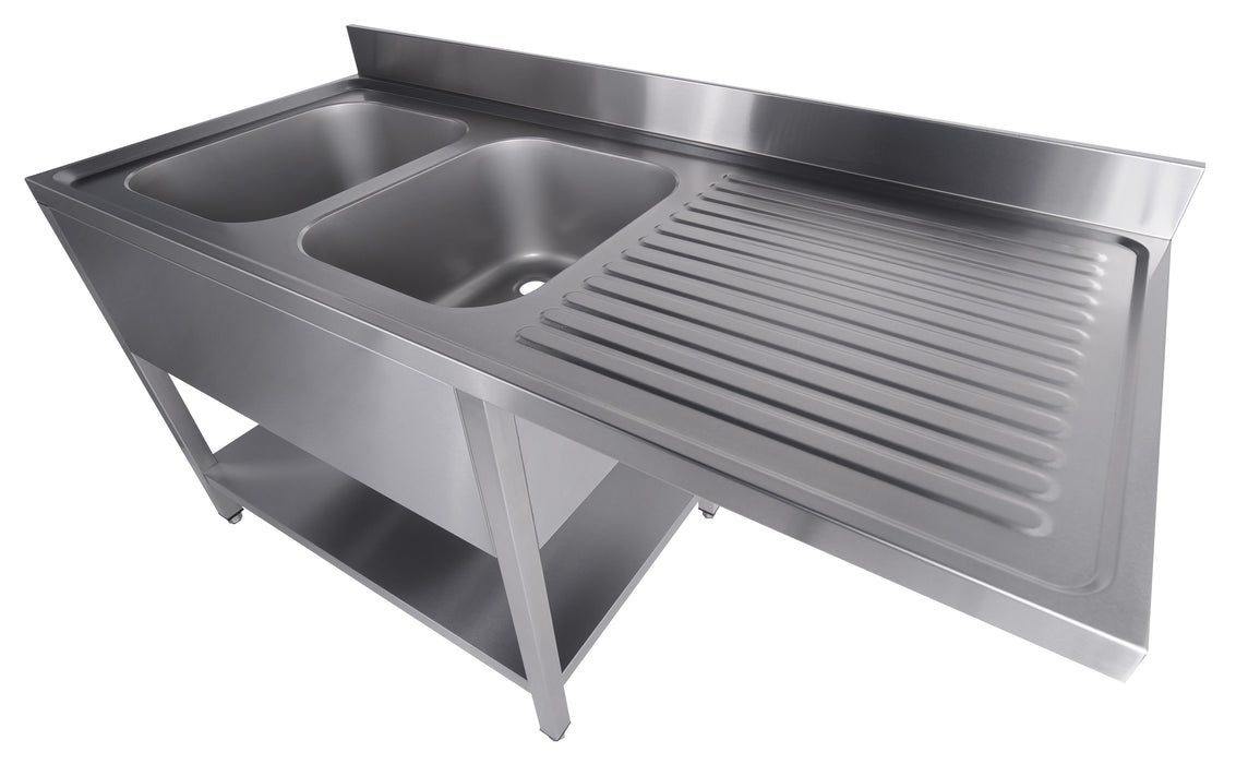 CombiSteel 700 Spültisch Grundboden Spülmaschine Demontabel 2 Links 1600