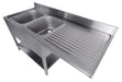 CombiSteel 700 Spültisch Grundboden Spülmaschine Demontabel 2 Links 1600