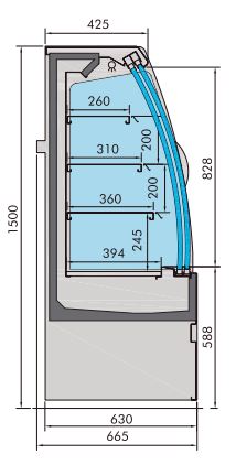 CombiSteel Kühlvitrine Noah Mit Schiebetüren 1.5