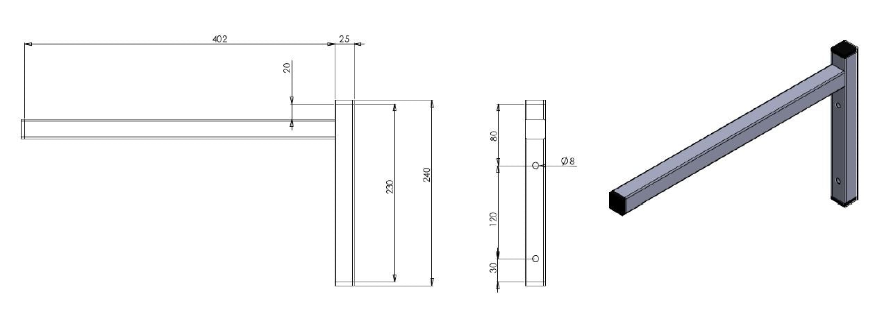 CombiSteel Feste Konsole Einzel 400 | 7412.1730