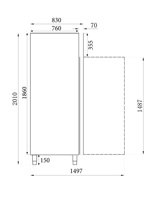CombiSteel Kühlschrank Edelstahl 2 Türen