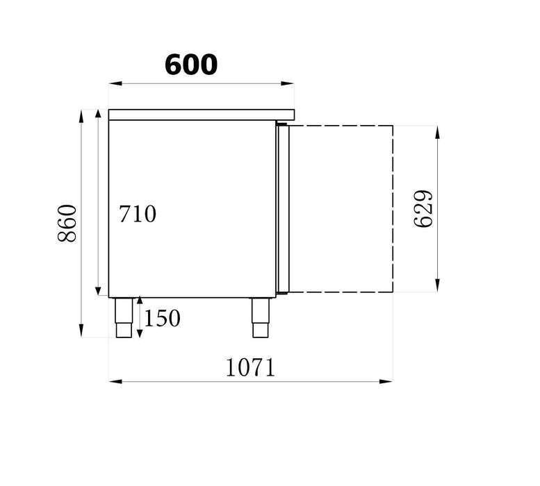 CombiSteel 600 Kühltisch 2 Türen