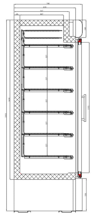 CombiSteel Tiefkühlschrank 1 Glastür | 7450.0165