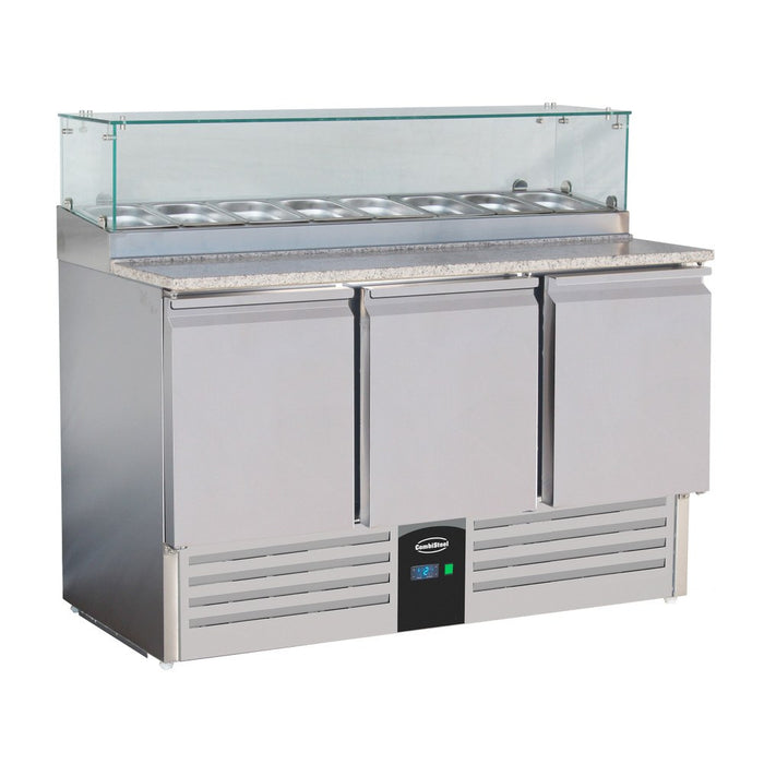 CombiSteel Pizzatisch Mit Glas 3 Türen