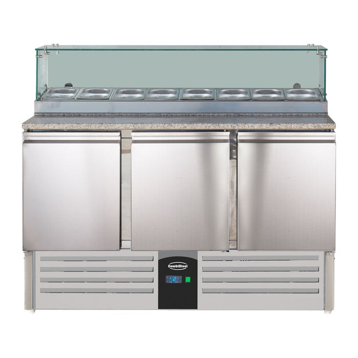 CombiSteel Pizzatisch Mit Glas 3 Türen