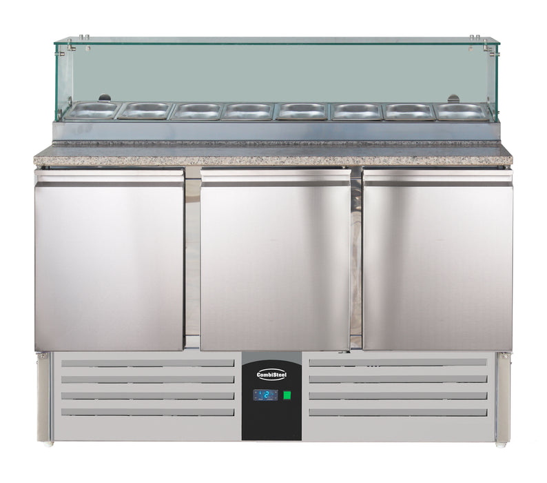 CombiSteel Pizzatisch Mit Glas 3 Türen